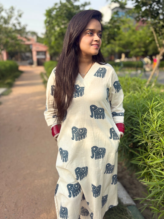 Blue Trunk - Khadi A-Line Co-ord Set