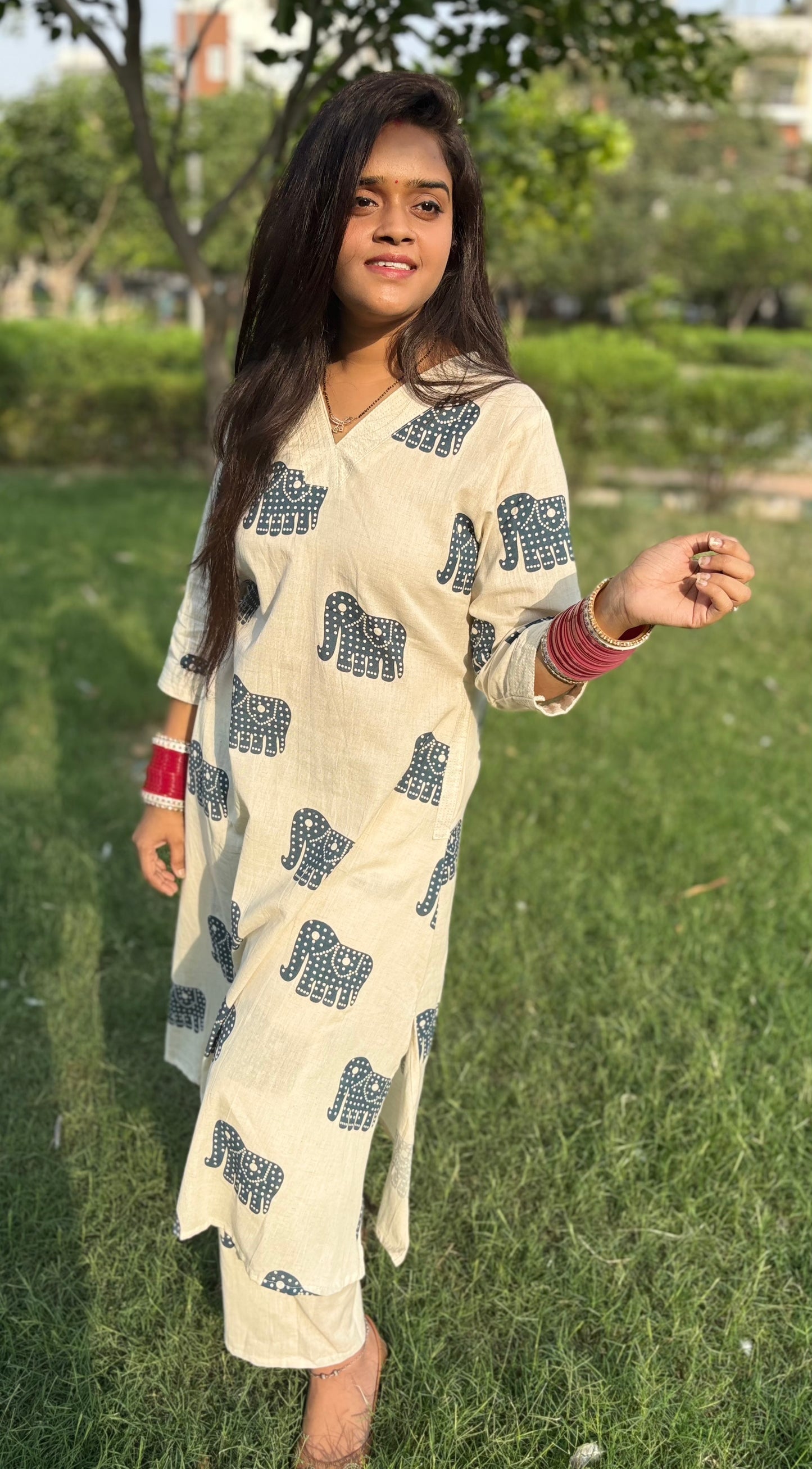 Blue Trunk - Khadi A-Line Co-ord Set