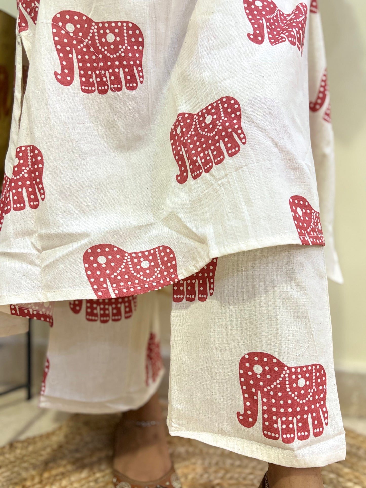 Brick Red Trunk - Khadi A-Line Co-ord Set