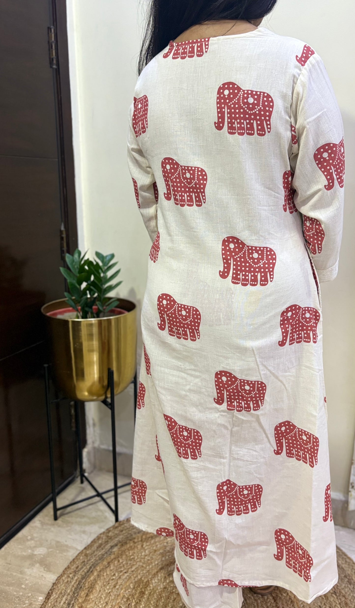 Brick Red Trunk - Khadi A-Line Co-ord Set