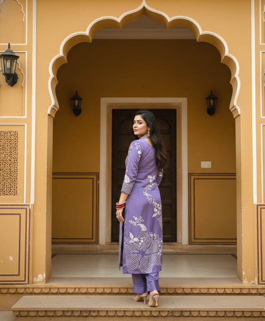 Raahi Bandhani - 3 Piece Satin Silk Suit Set