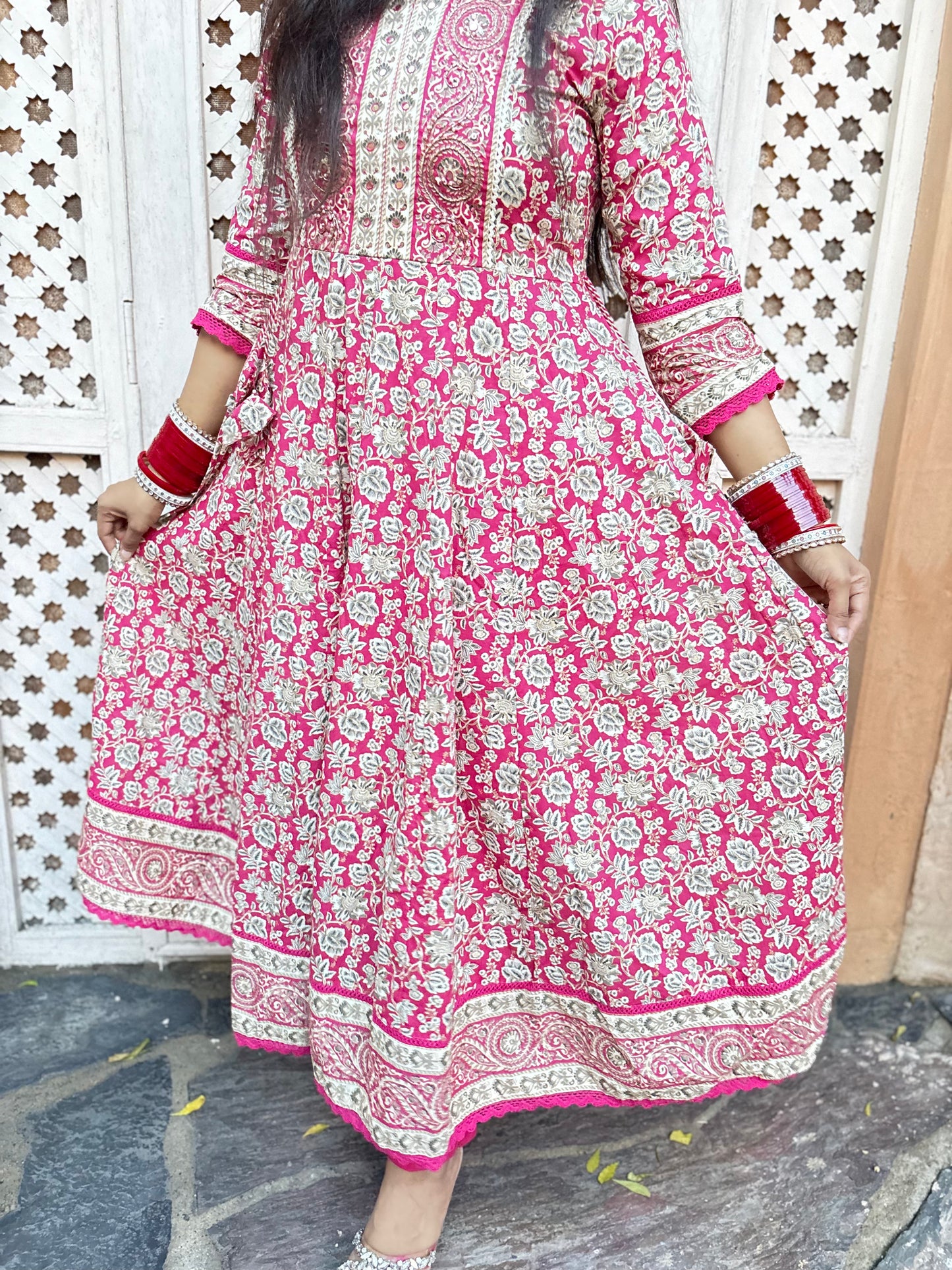 Gulaabi Noor - 3 Piece Anarkali Suit Set