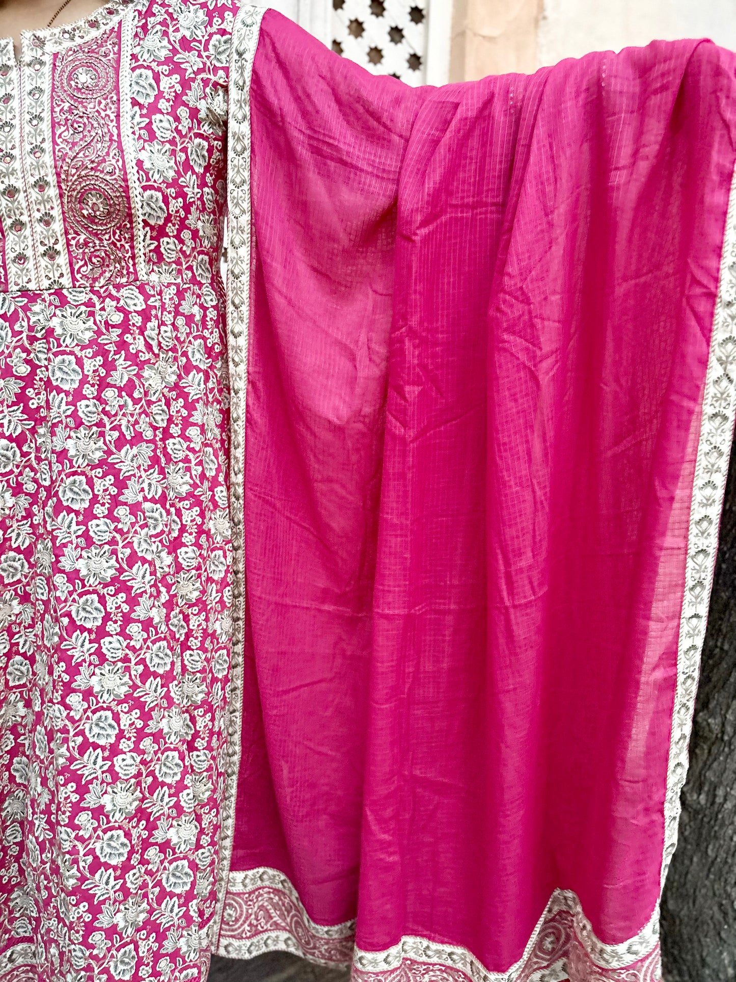 Gulaabi Noor - 3 Piece Anarkali Suit Set