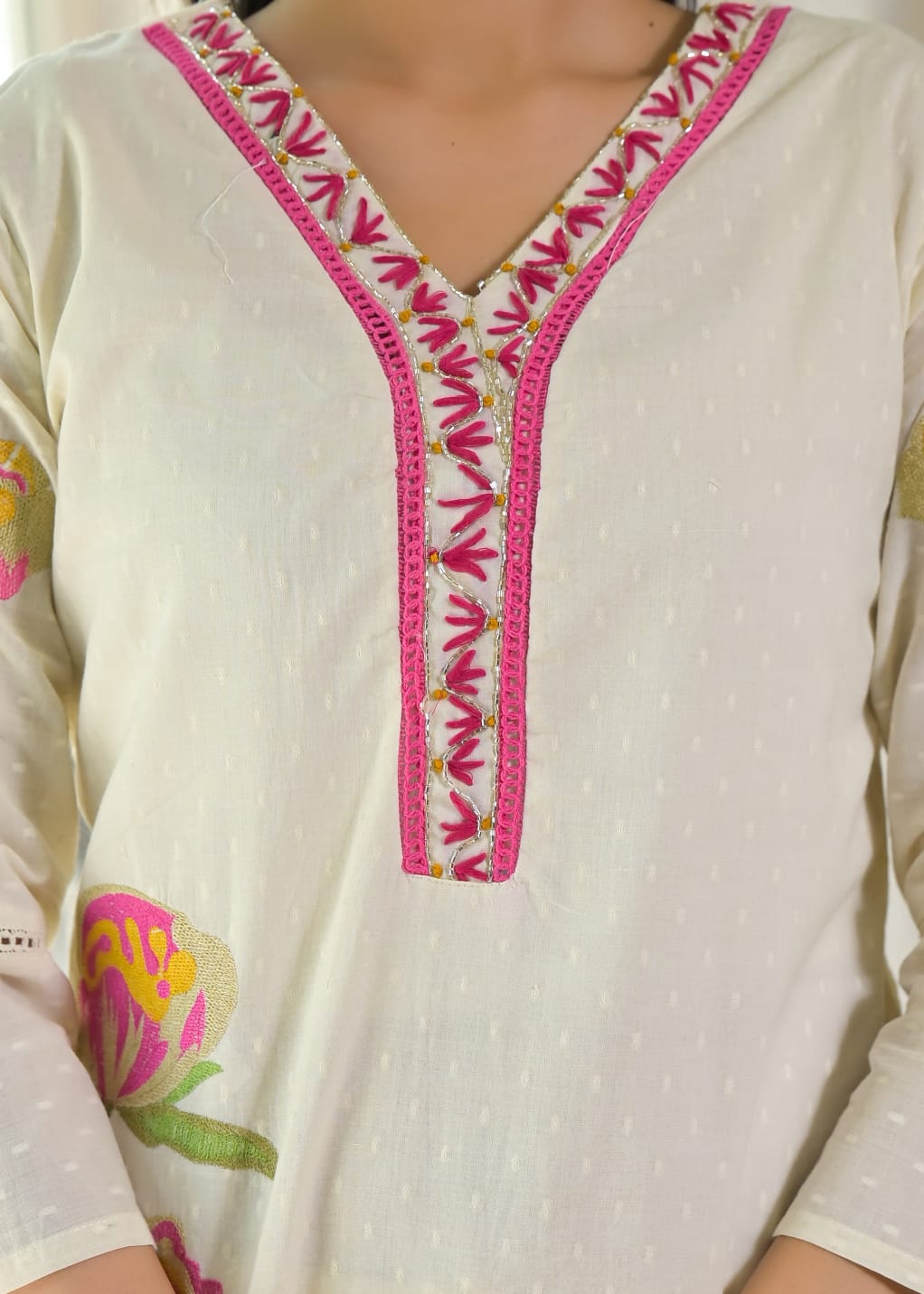 Gulaboo- 3 Piece Cotton Straight Suit Set