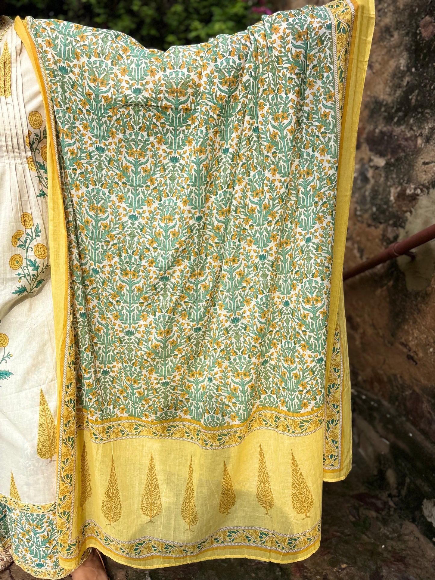 Gulbahaar - 3 Piece Cotton Straight Suit Set