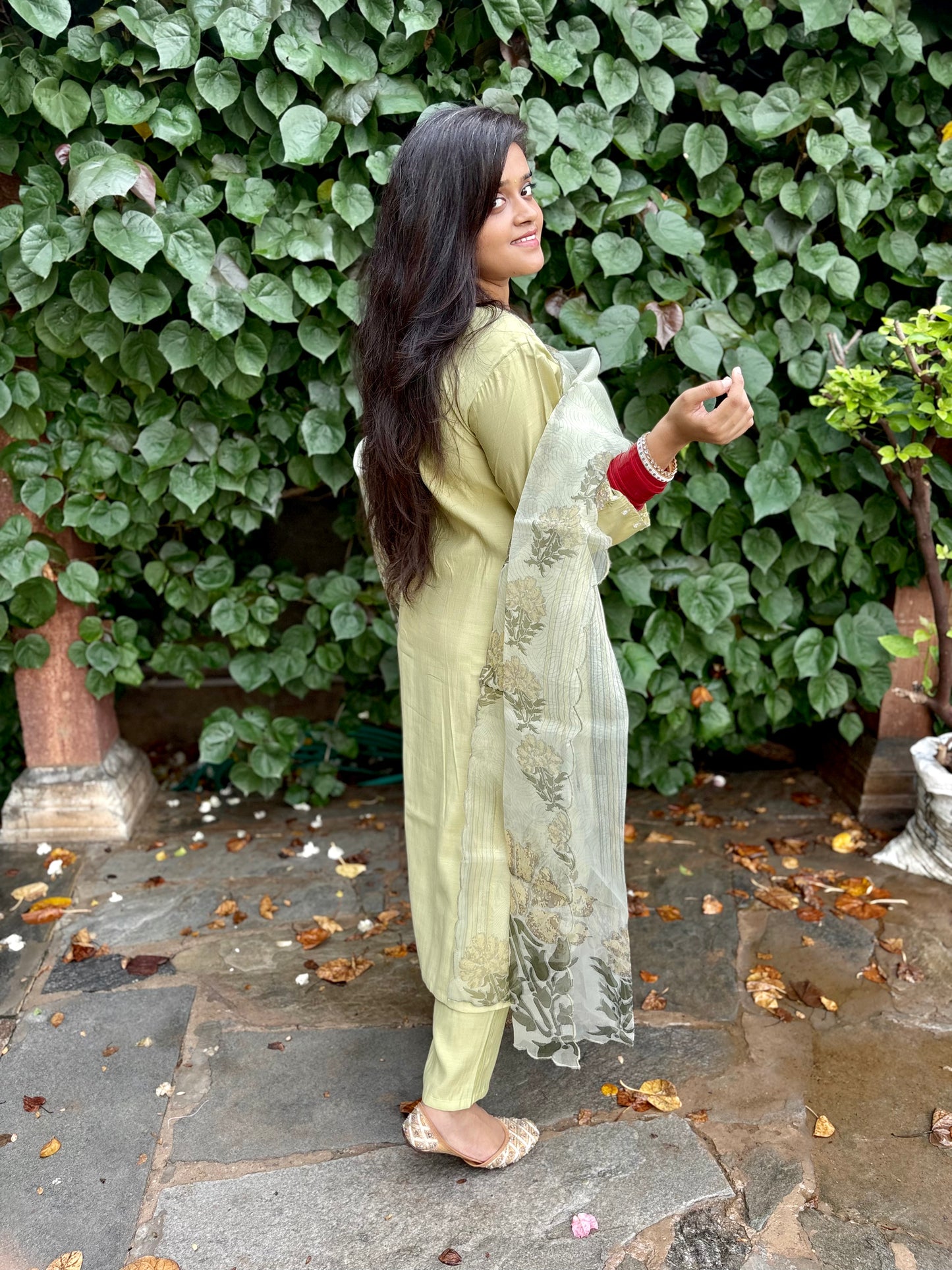 LimeGlow - 3 Piece Straight Suit Set