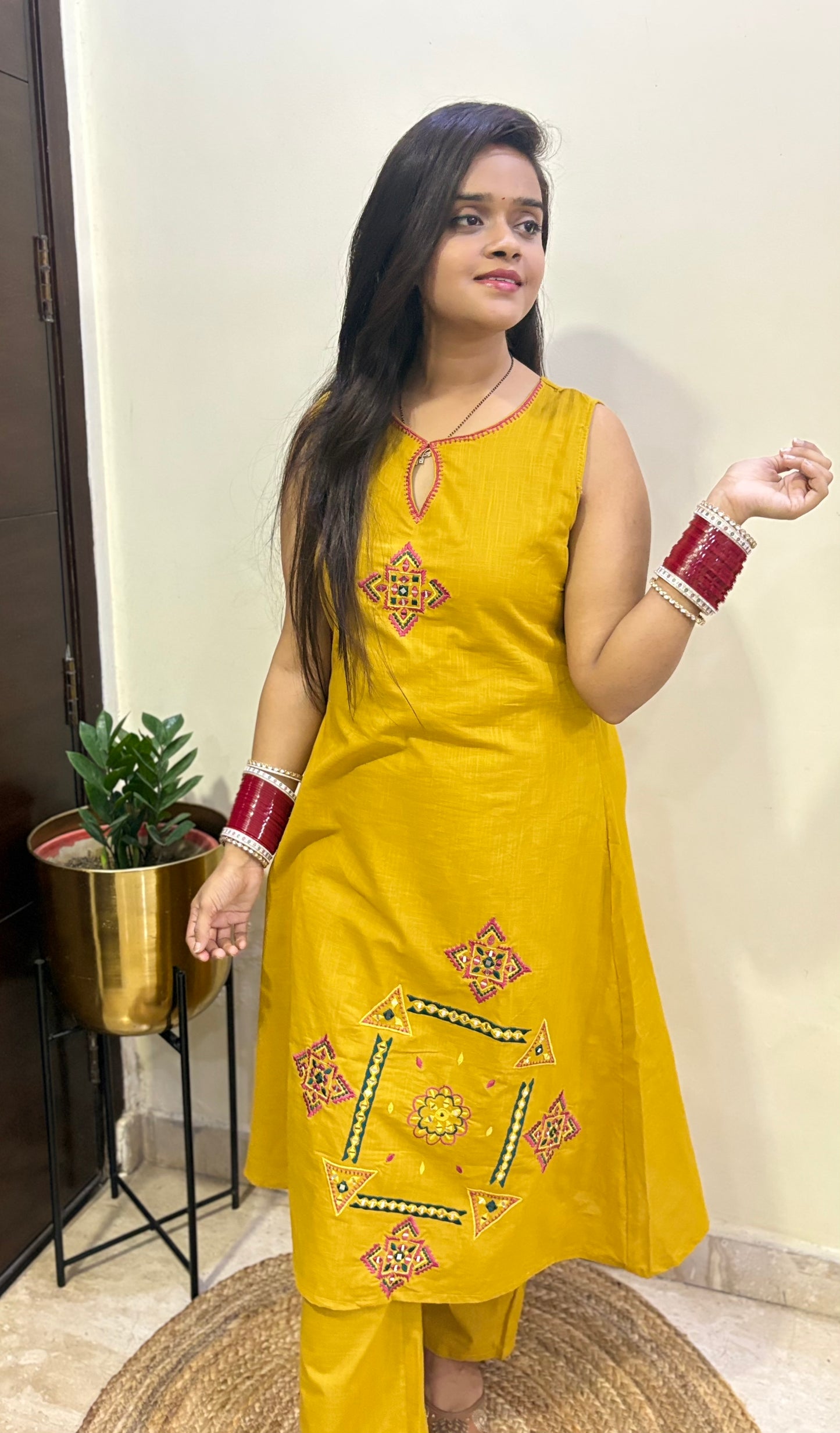 Mustard Magic - Frock Style Co-ord Set