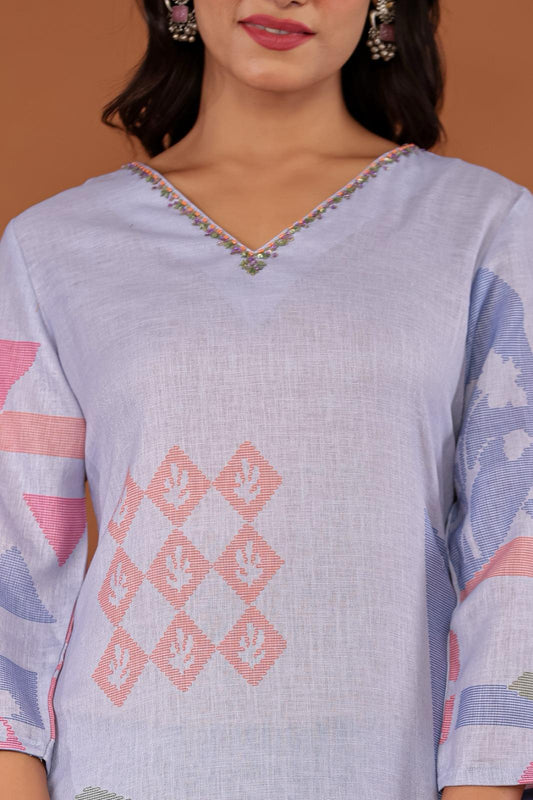 Muted Lilac - 3 Piece Straight Suit Set