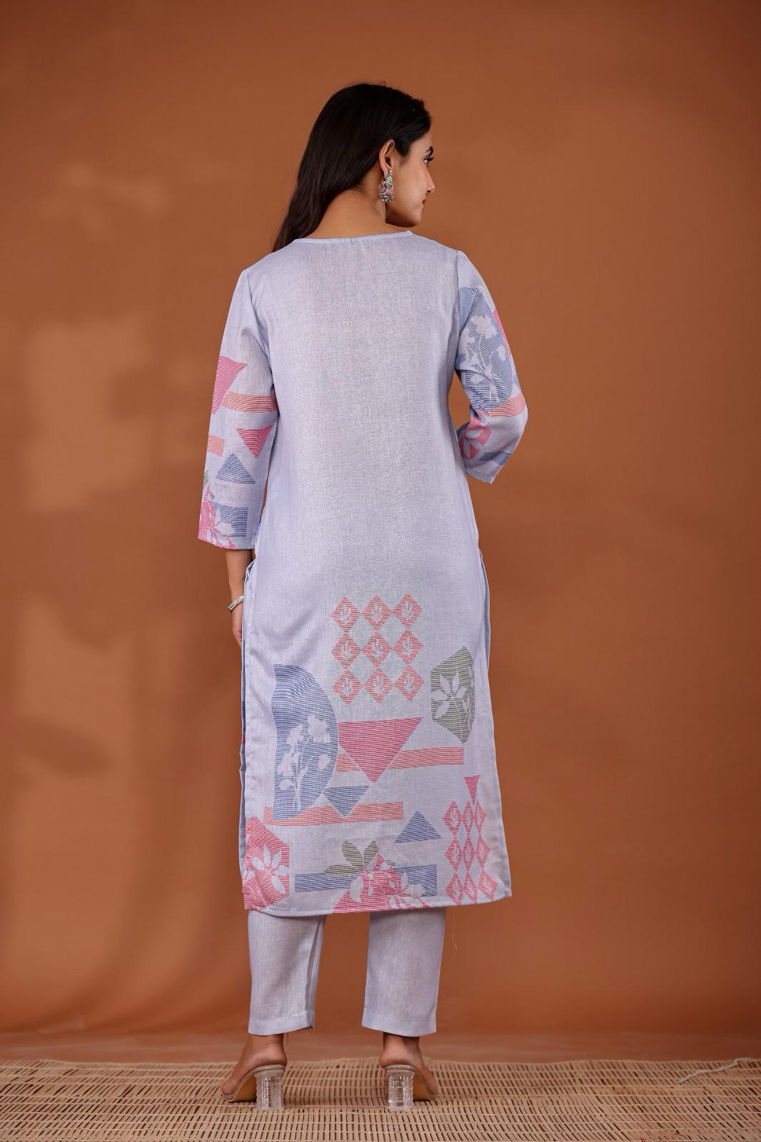 Muted Lilac - 3 Piece Straight Suit Set