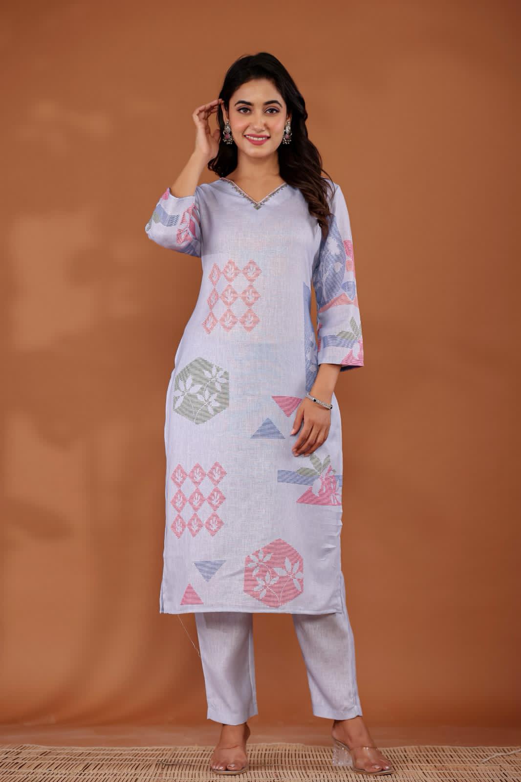 Muted Lilac - 3 Piece Straight Suit Set
