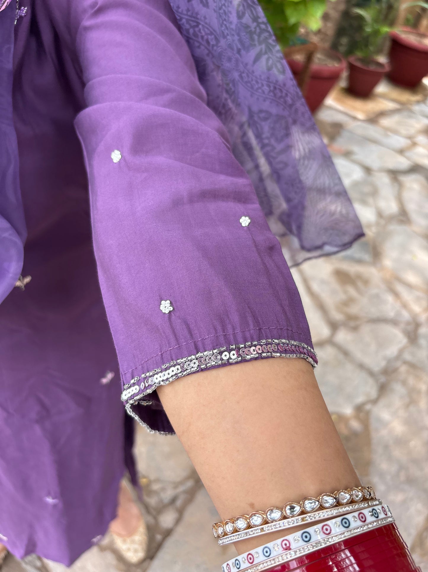 Purple Grace- 3 Piece Straight Suit Set