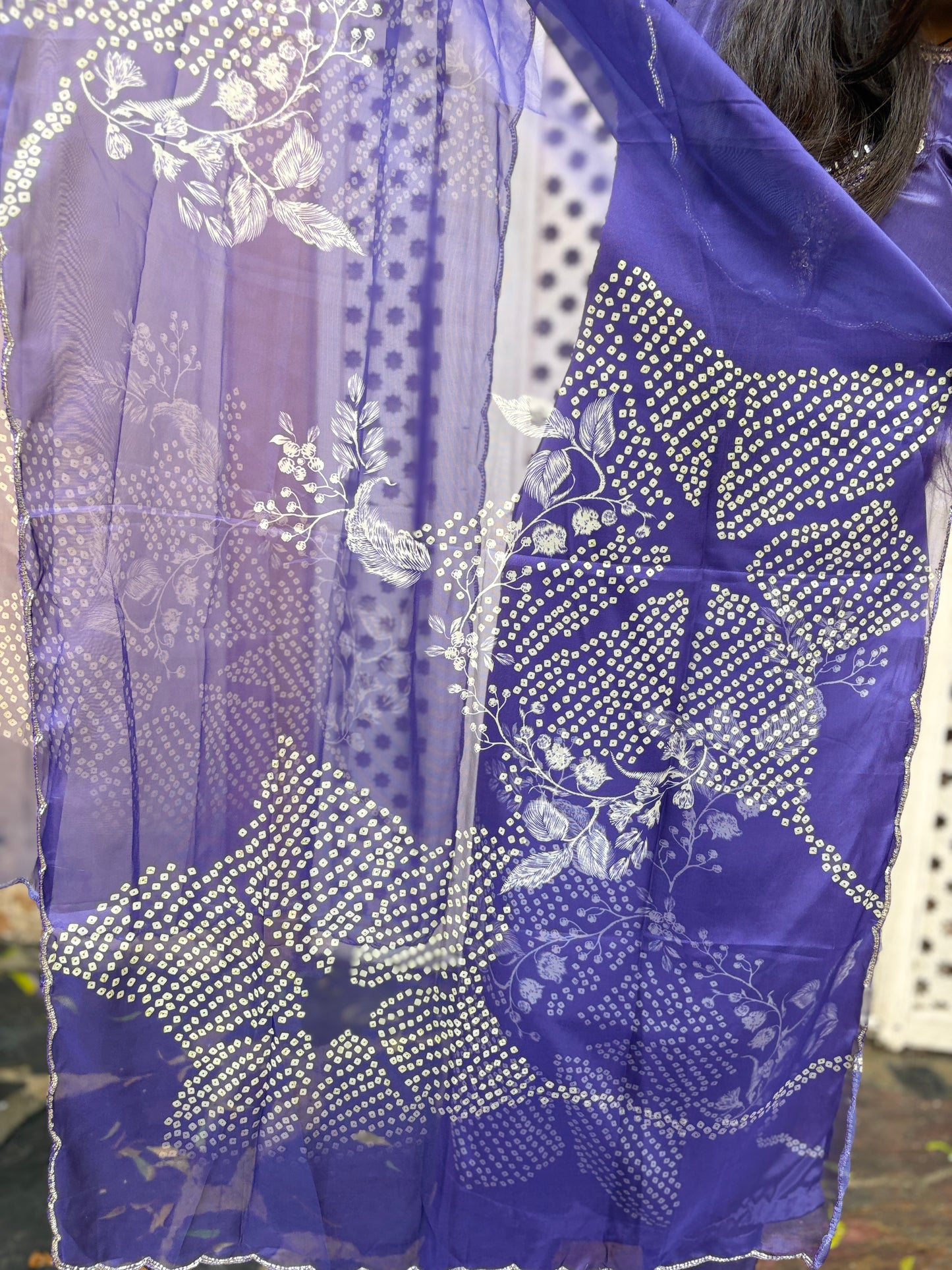 Raahi Bandhani- 3 Piece Satin Silk Suit Set