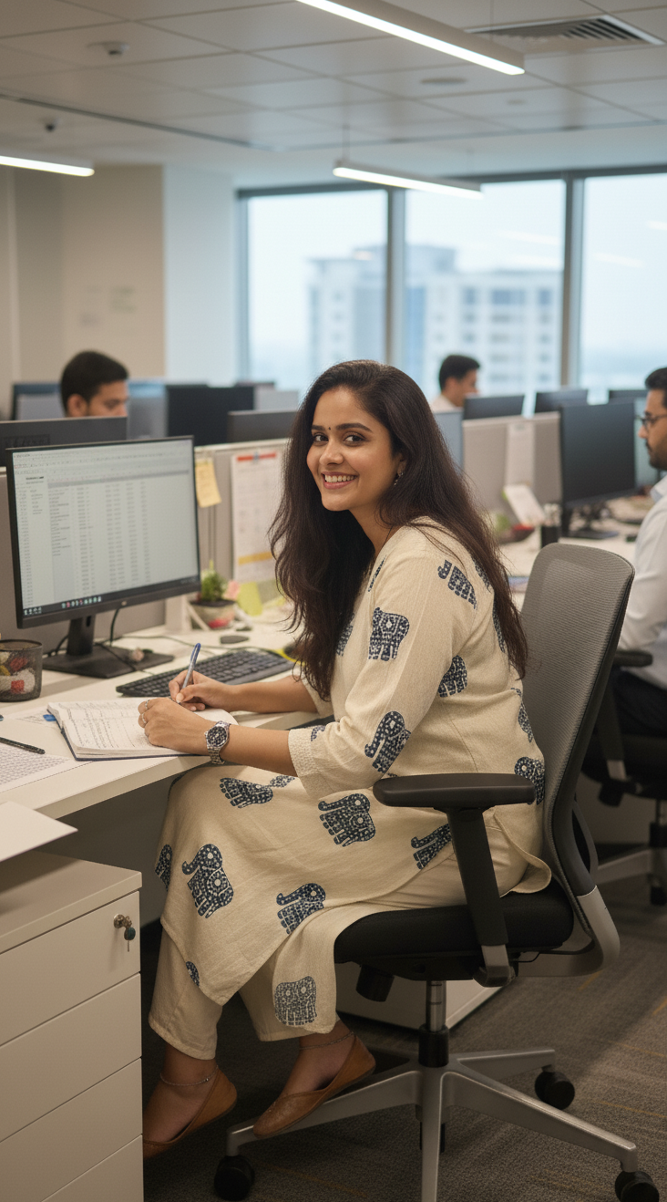 Blue Trunk - Khadi A-Line Co-ord Set