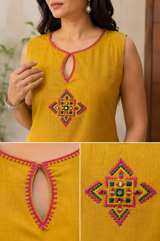 Mustard Magic - Frock Style Co-ord Set