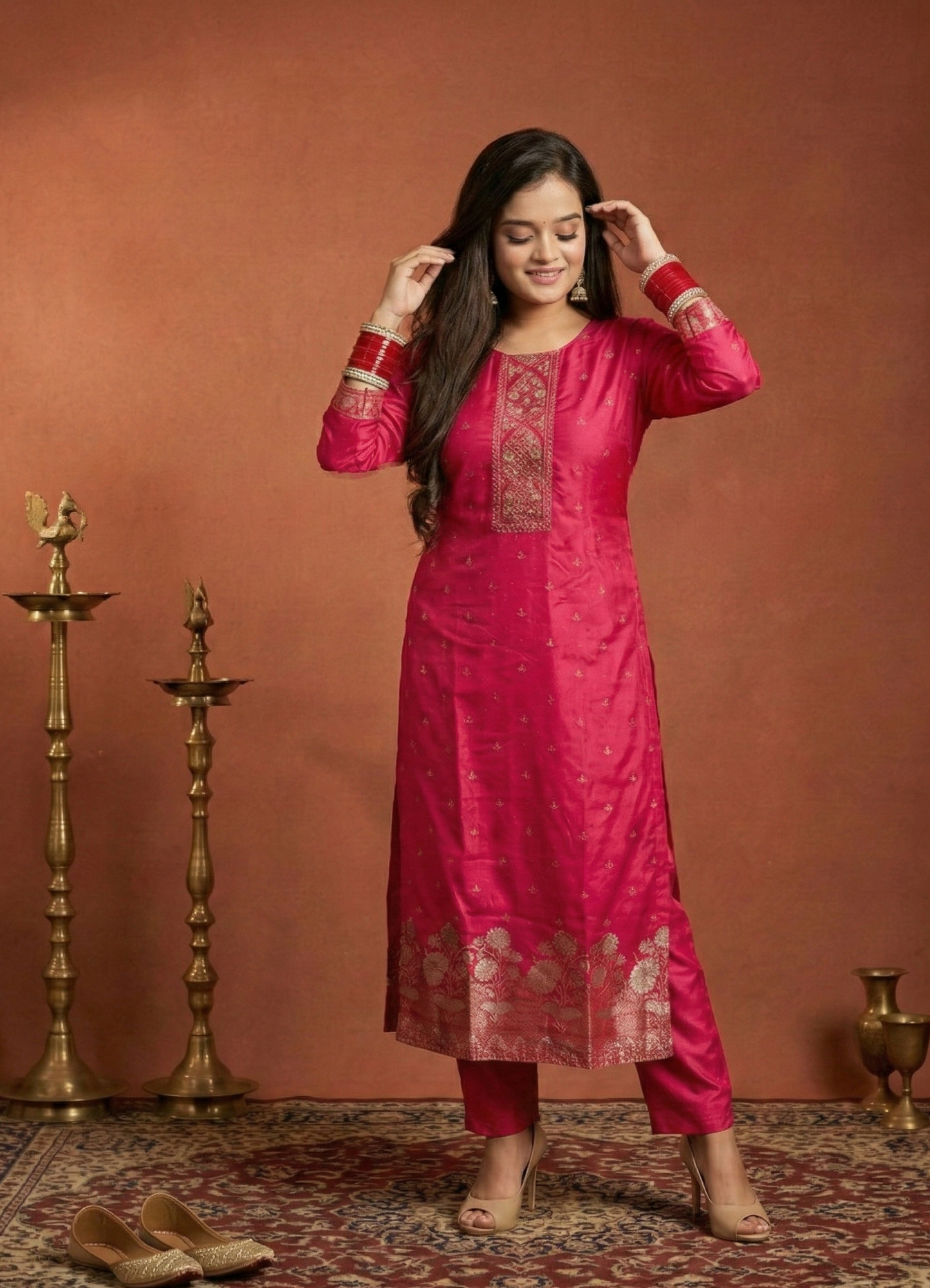 Royal Blush - 3 Piece Straight Suit Set