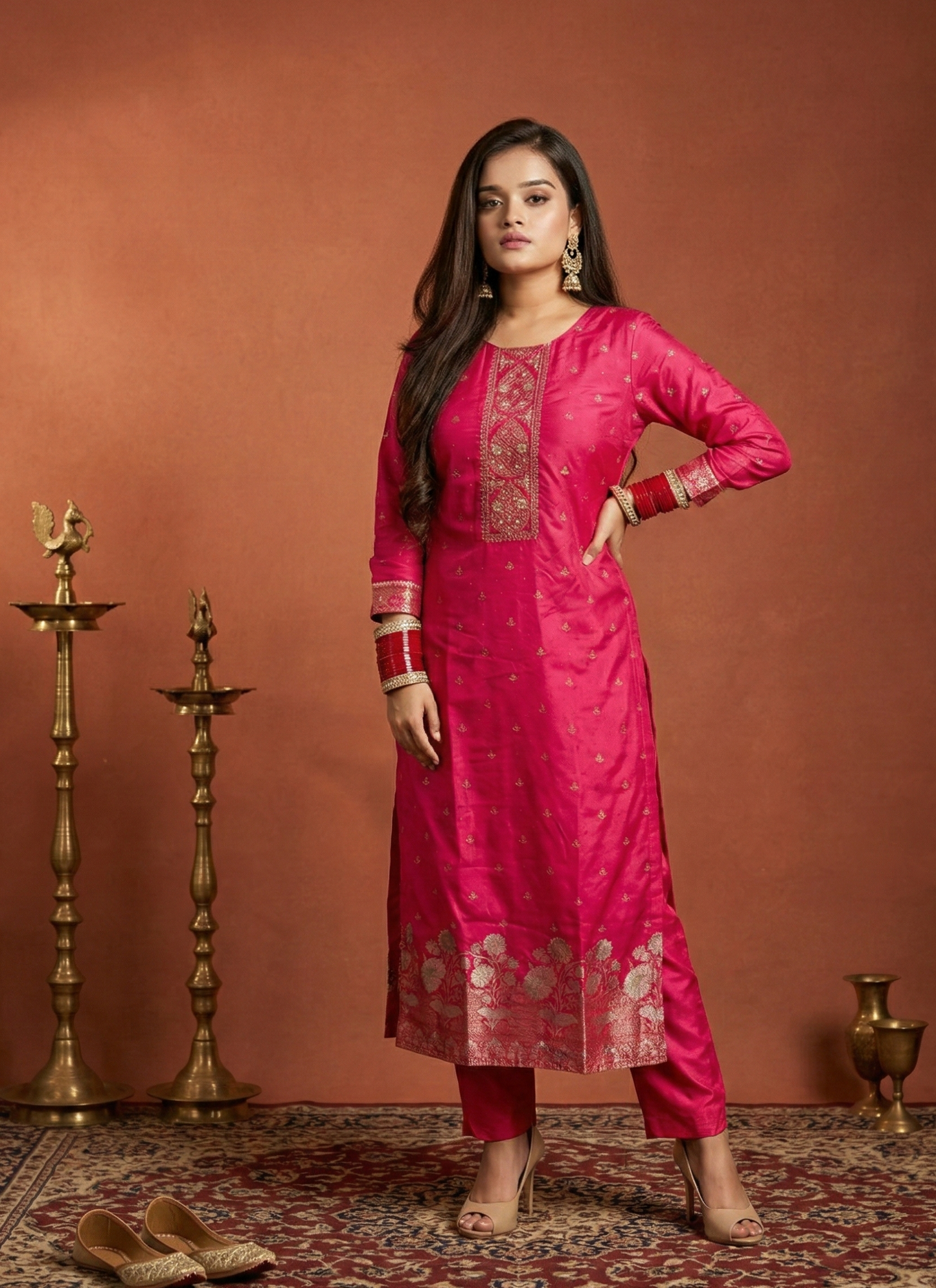 Royal Blush - 3 Piece Straight Suit Set