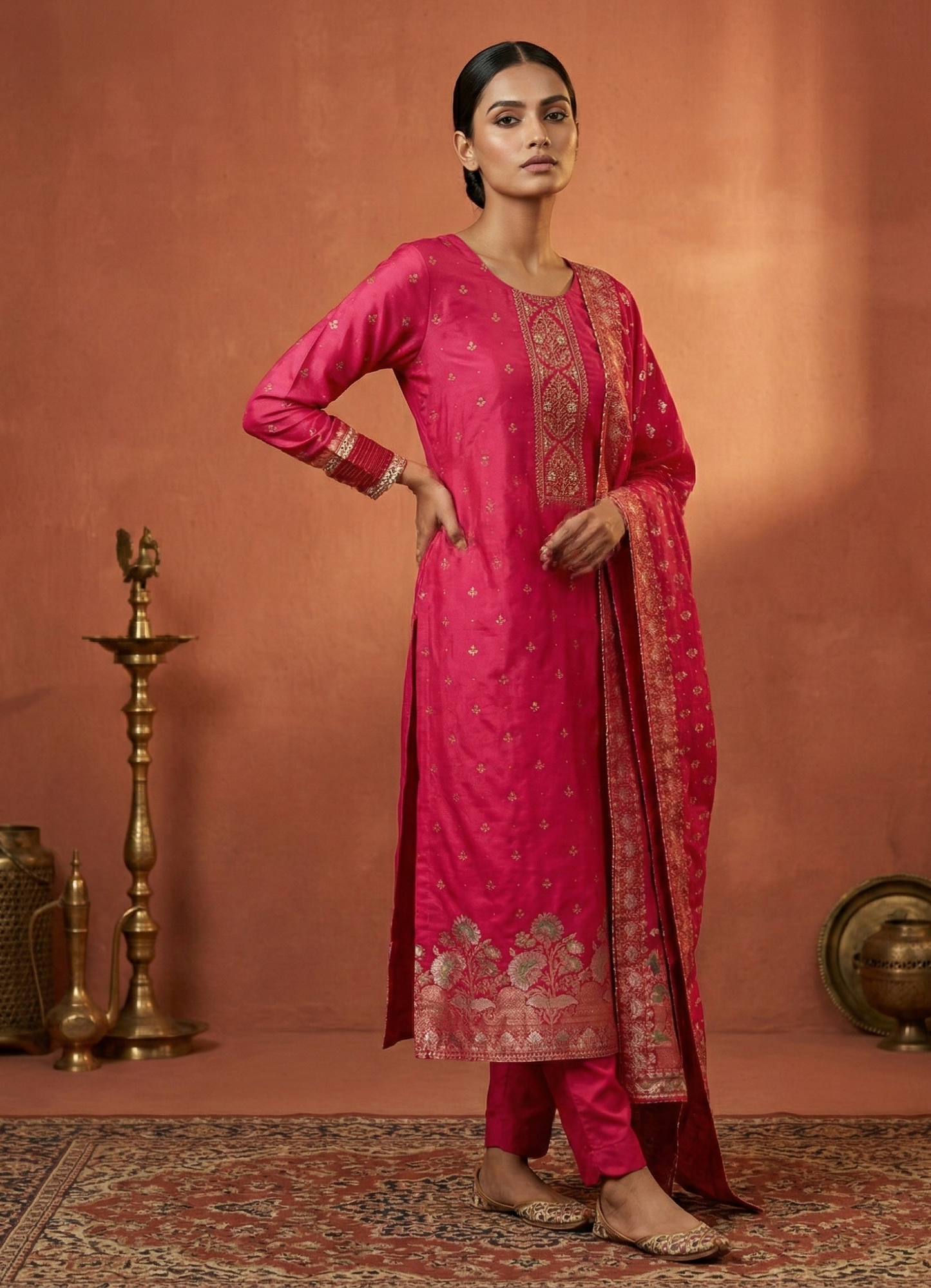 Royal Blush - 3 Piece Straight Suit Set