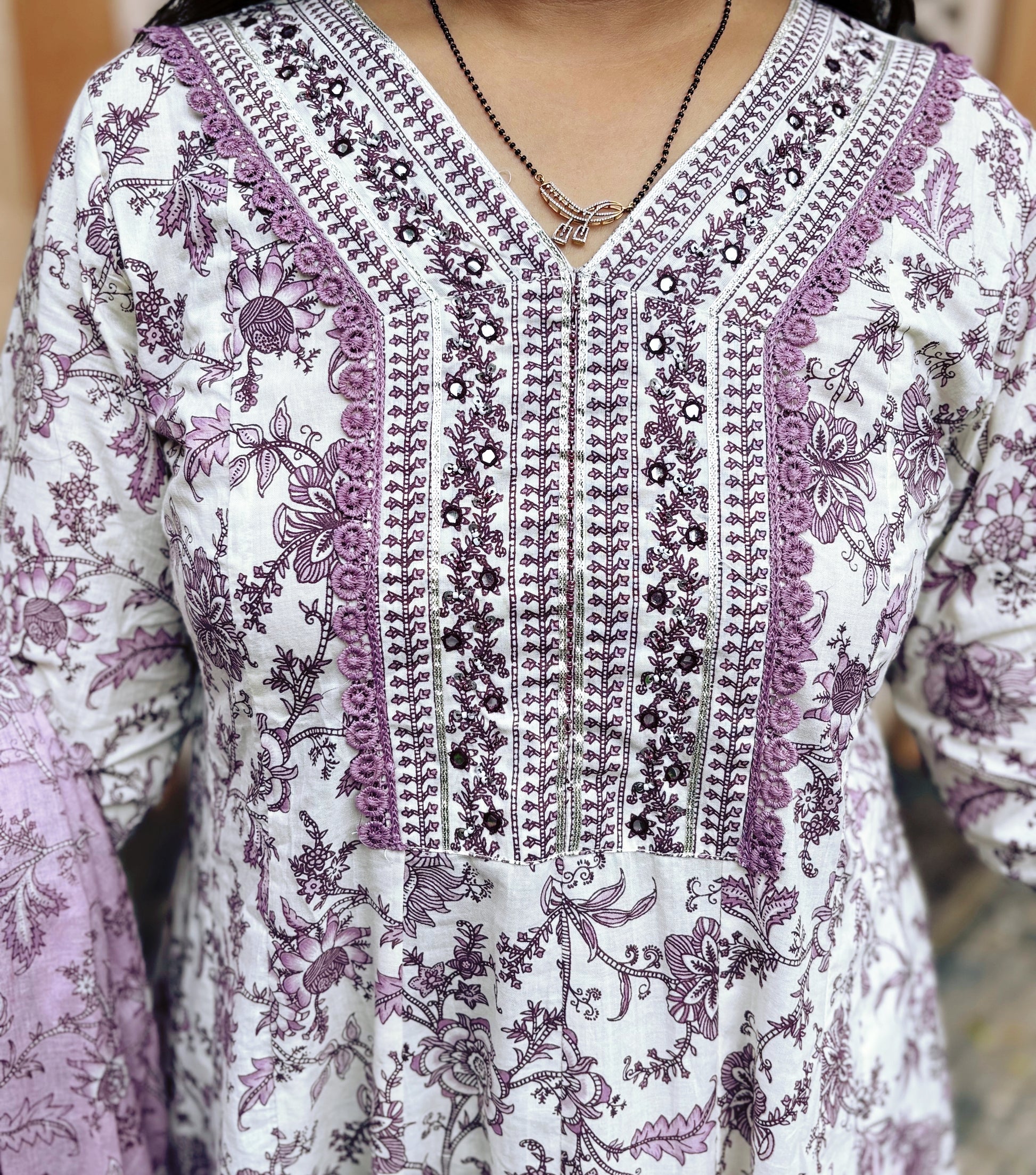 Lavender Hues - 3 Piece Anarkali Suit Set