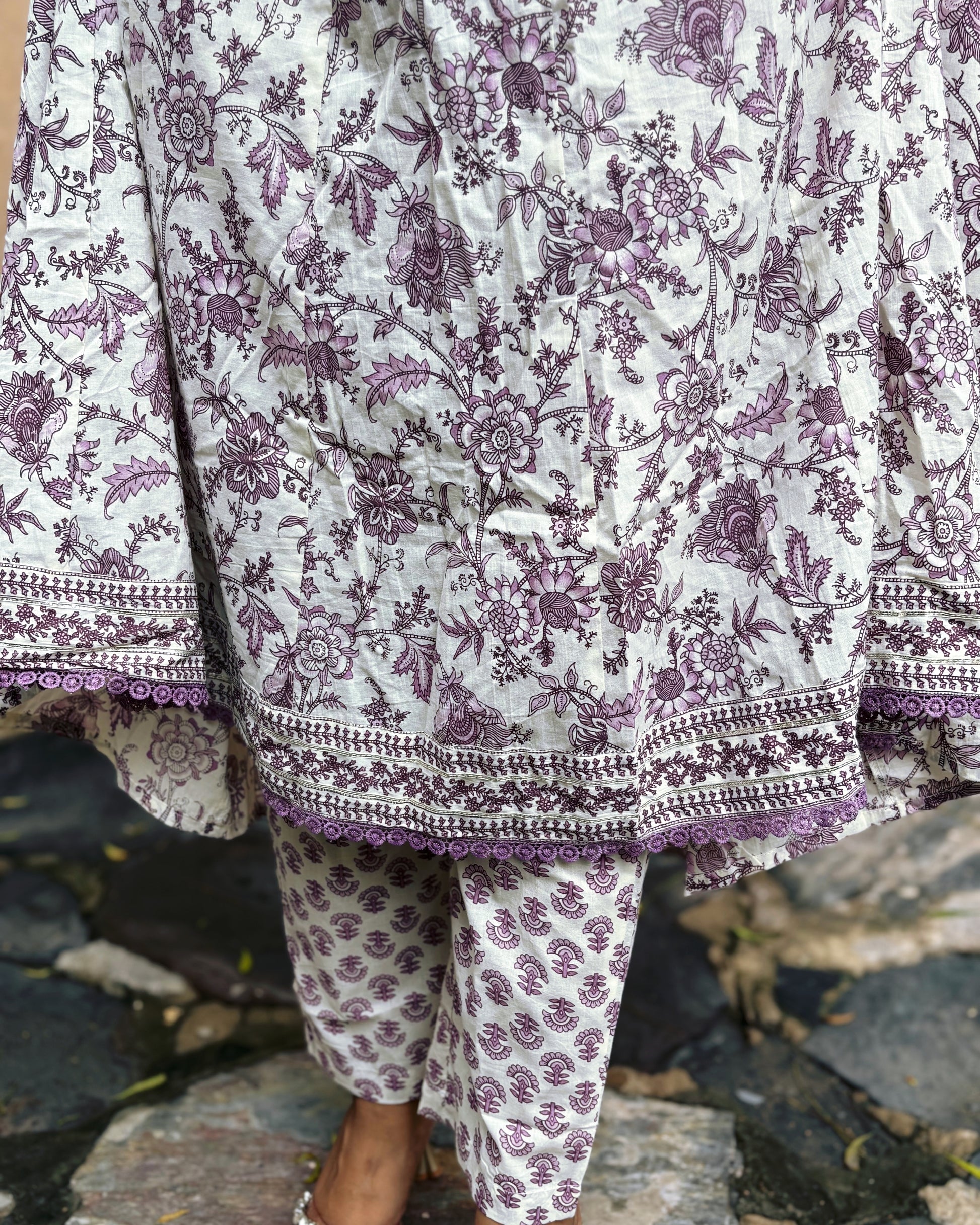 Lavender Hues - 3 Piece Anarkali Suit Set