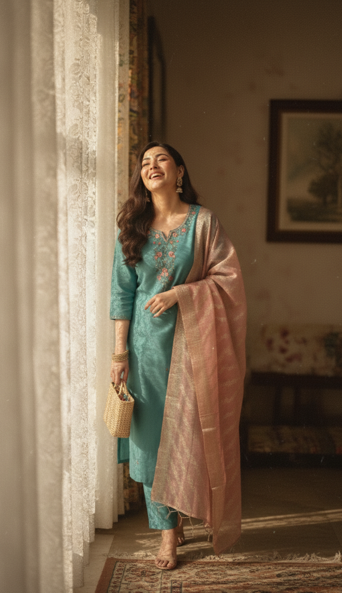 Meherbaan - 3 Piece Straight Suit Set