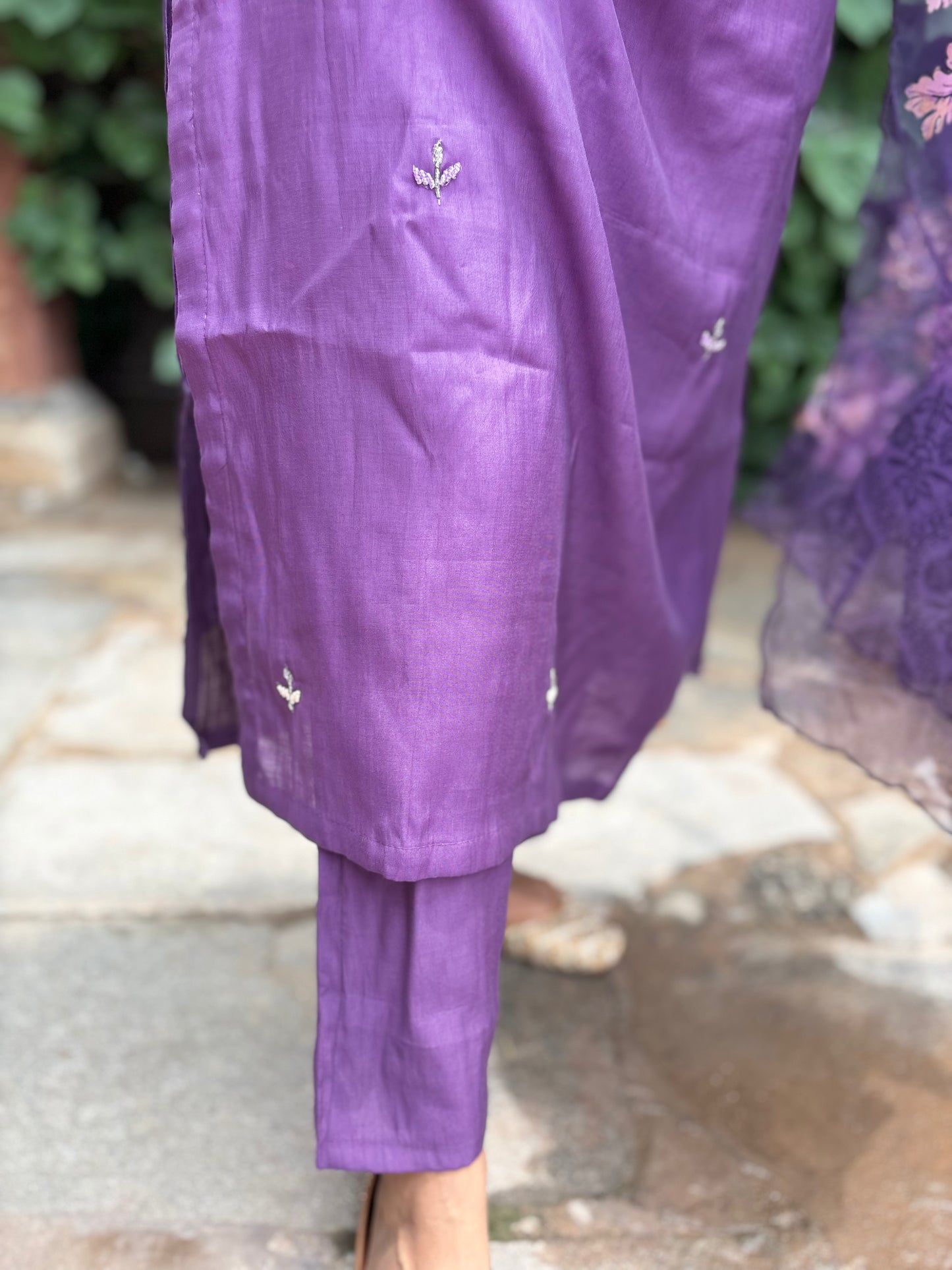 Purple Grace- 3 Piece Straight Suit Set