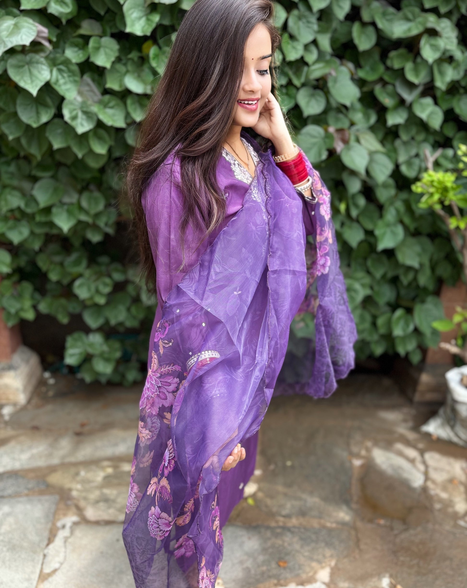 Purple Grace- 3 Piece Straight Suit Set