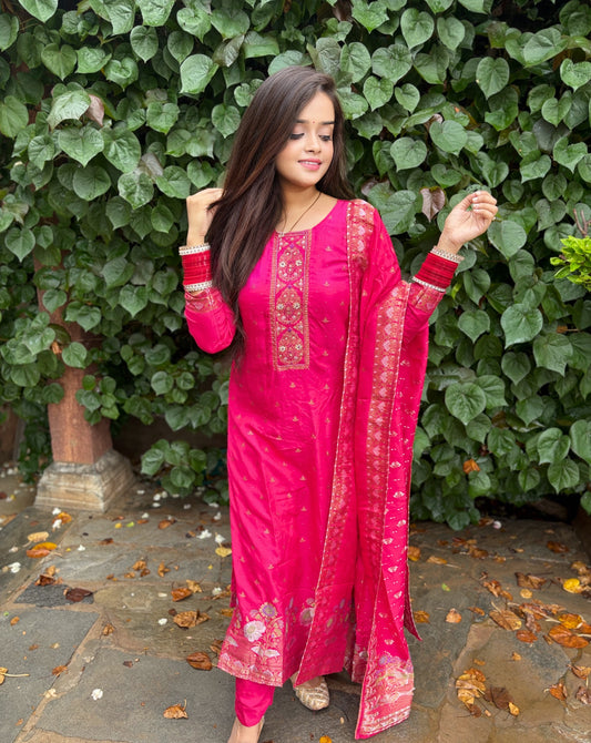 Royal Blush - 3 Piece Straight Suit Set