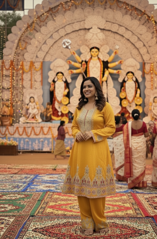 Surajmukhi - 3 Piece Tunic Style Kurta Set