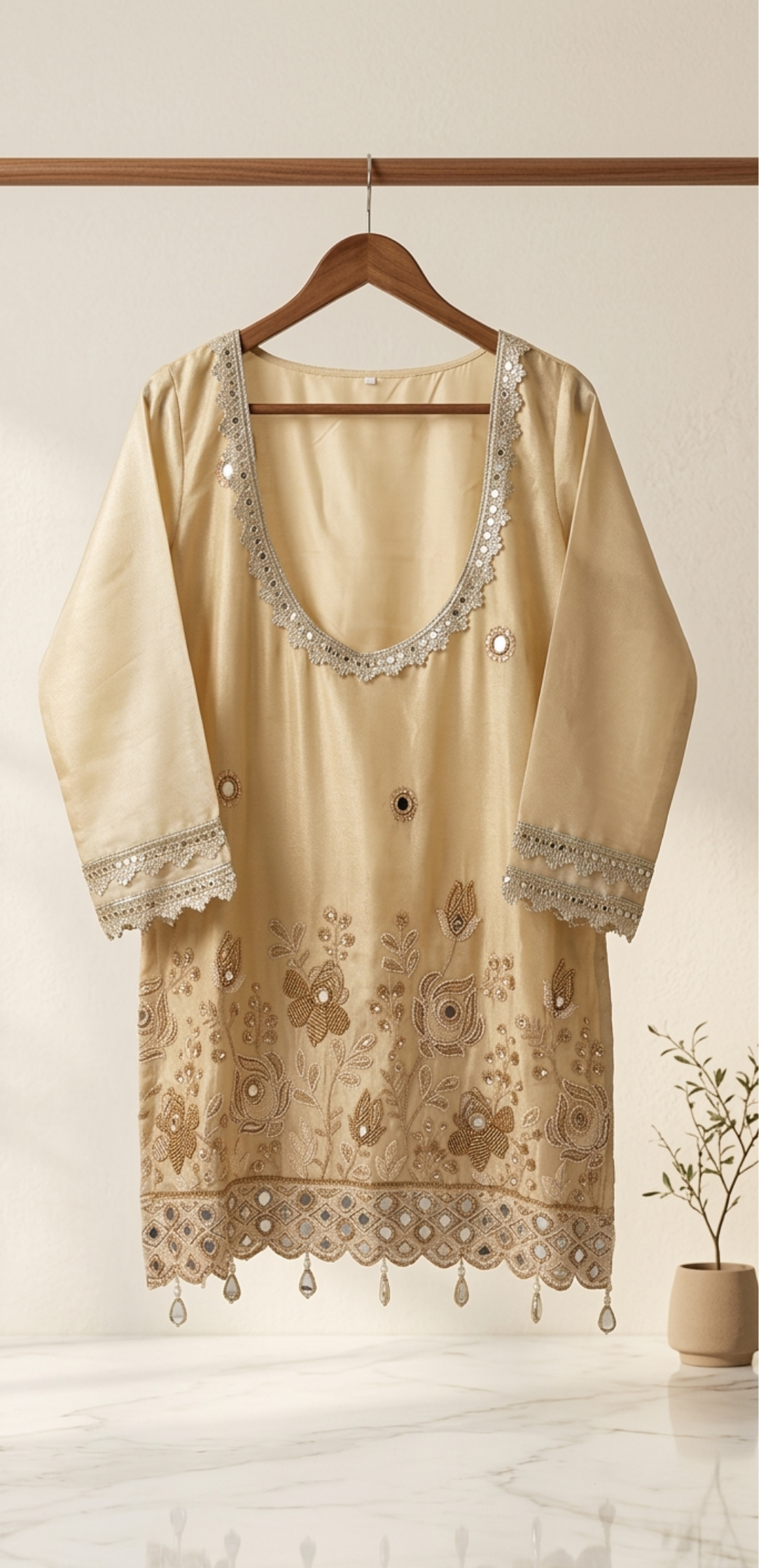 Ivory Gulnaar 4 Piece Kurta Set